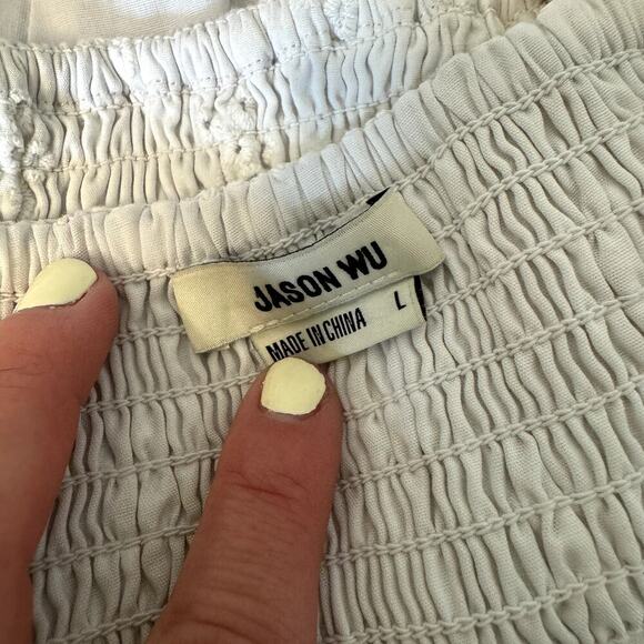 Jason Wu Eyelet White Corset Top Cropped Boning Women's Size Large - Picture 4 of 4